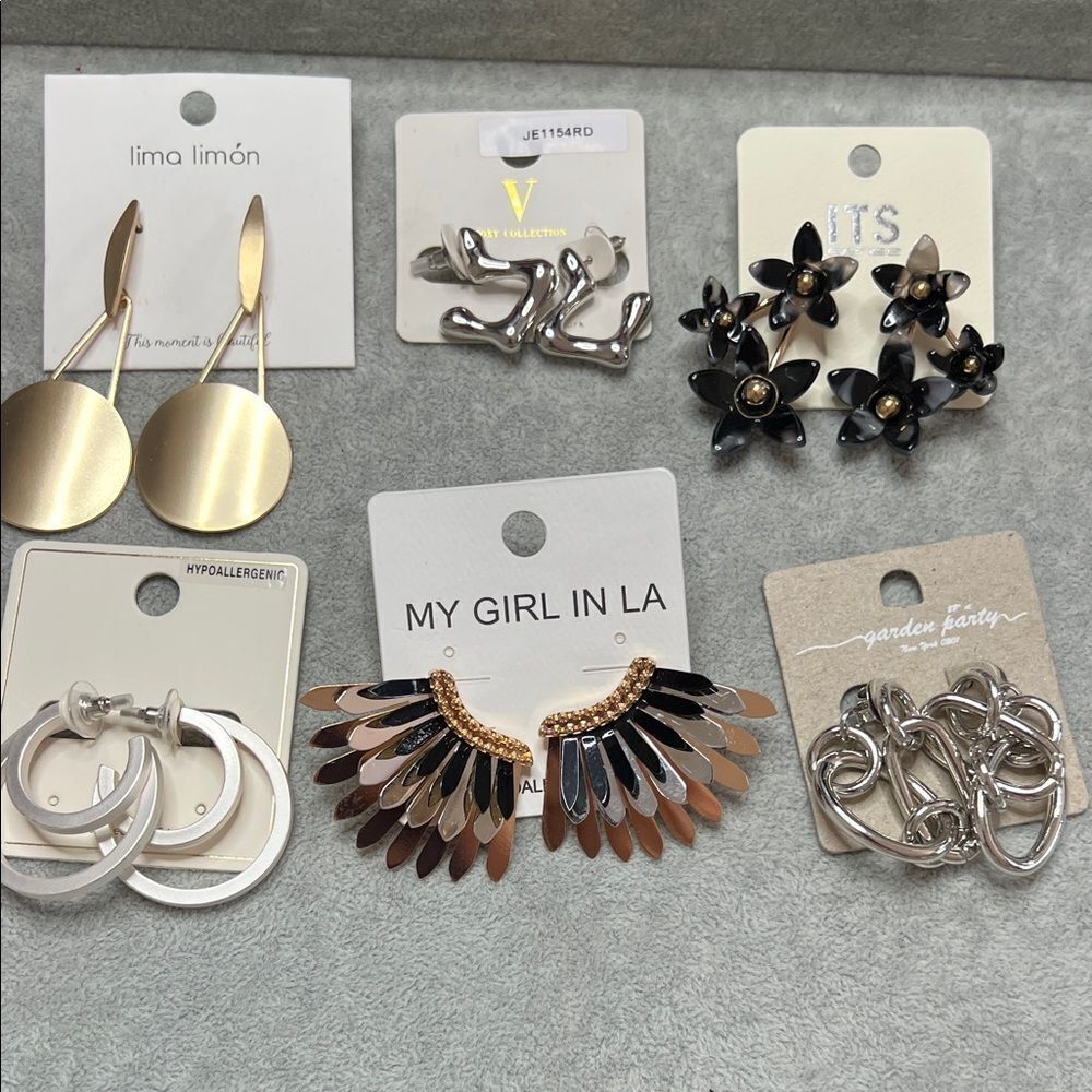Lot of 6 NEW Fashion Earrings